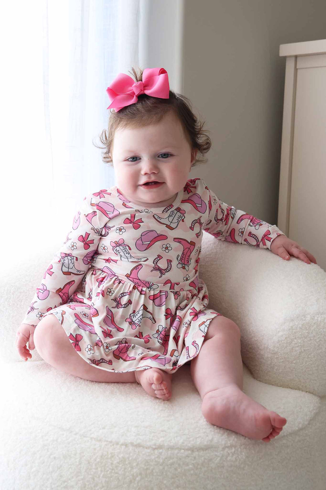 girly rodeo long sleeve skirt bodysuit for girls 