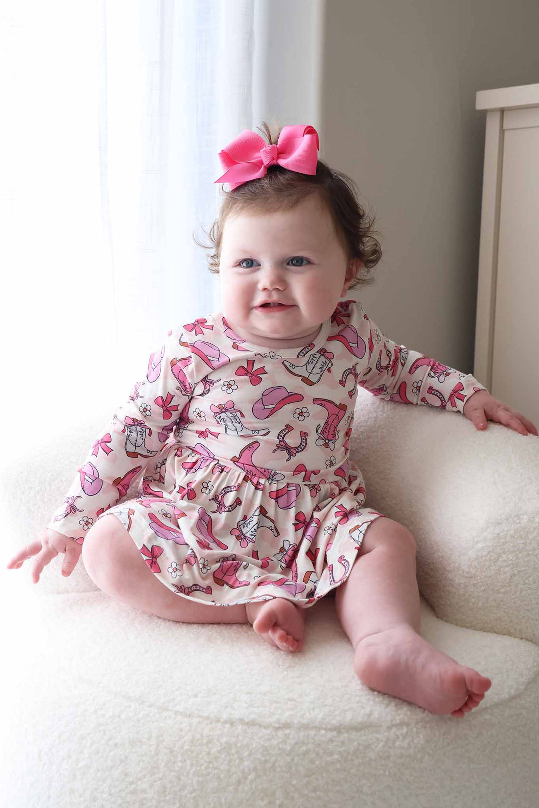 pink rodeo dreams skirt bodysuit for babies and toddlers 