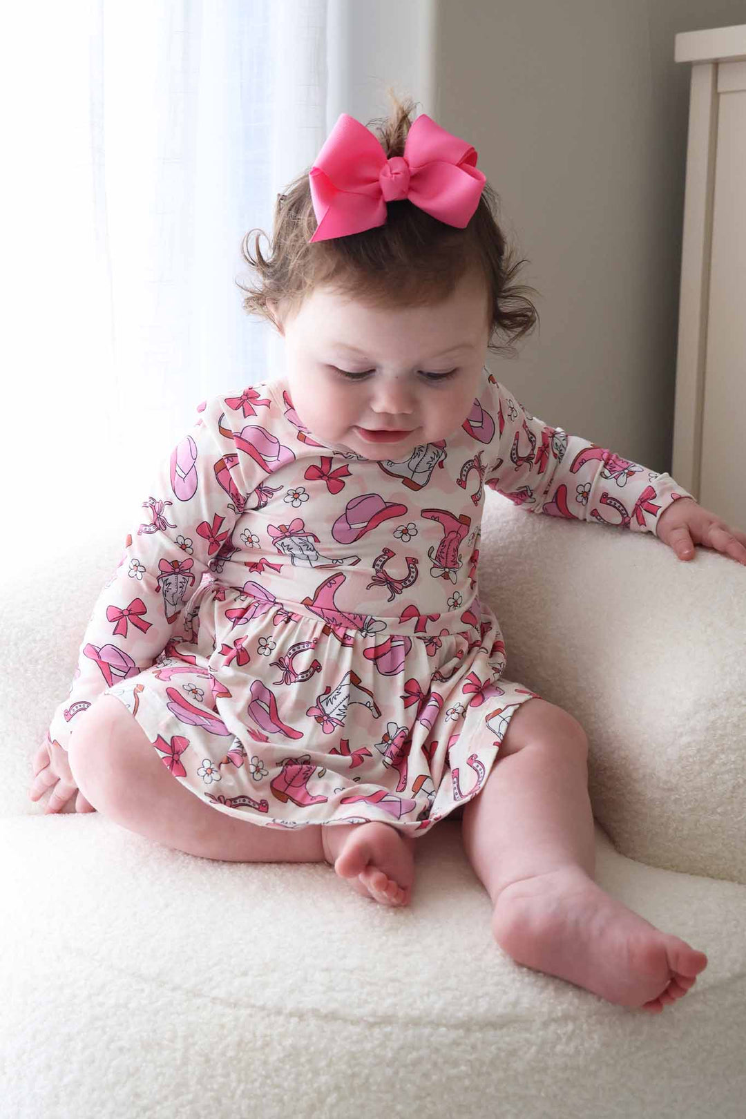 pink rodeo dreams skirt bodysuit for girls 