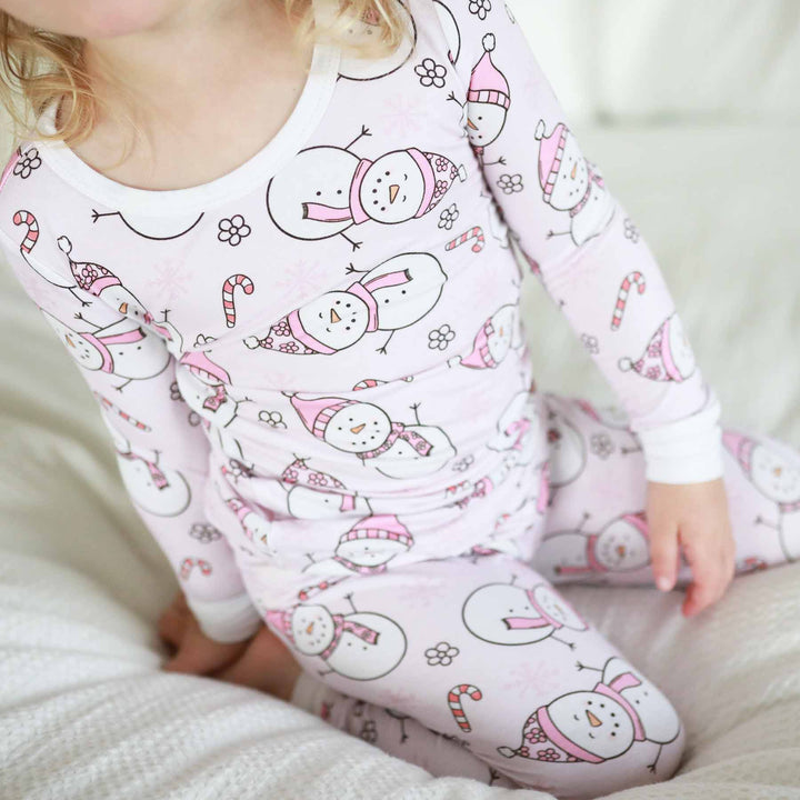 pink snowman christmas pajamas