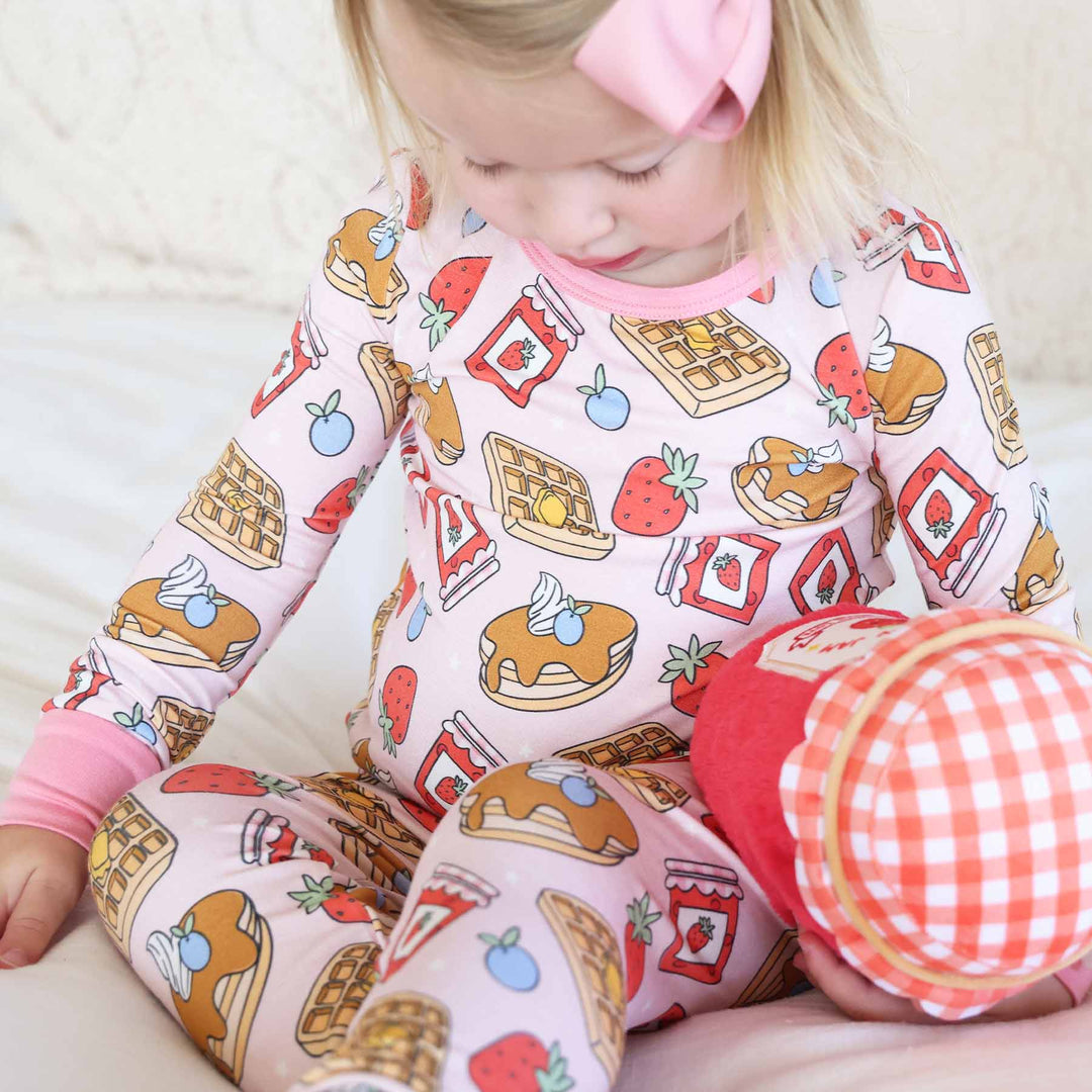 sweet stacks pink pajama set for girls 