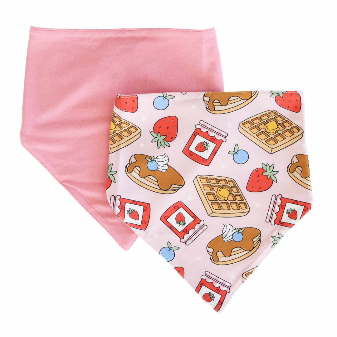 pink sweet stacks two piece bandana bib set or girls 