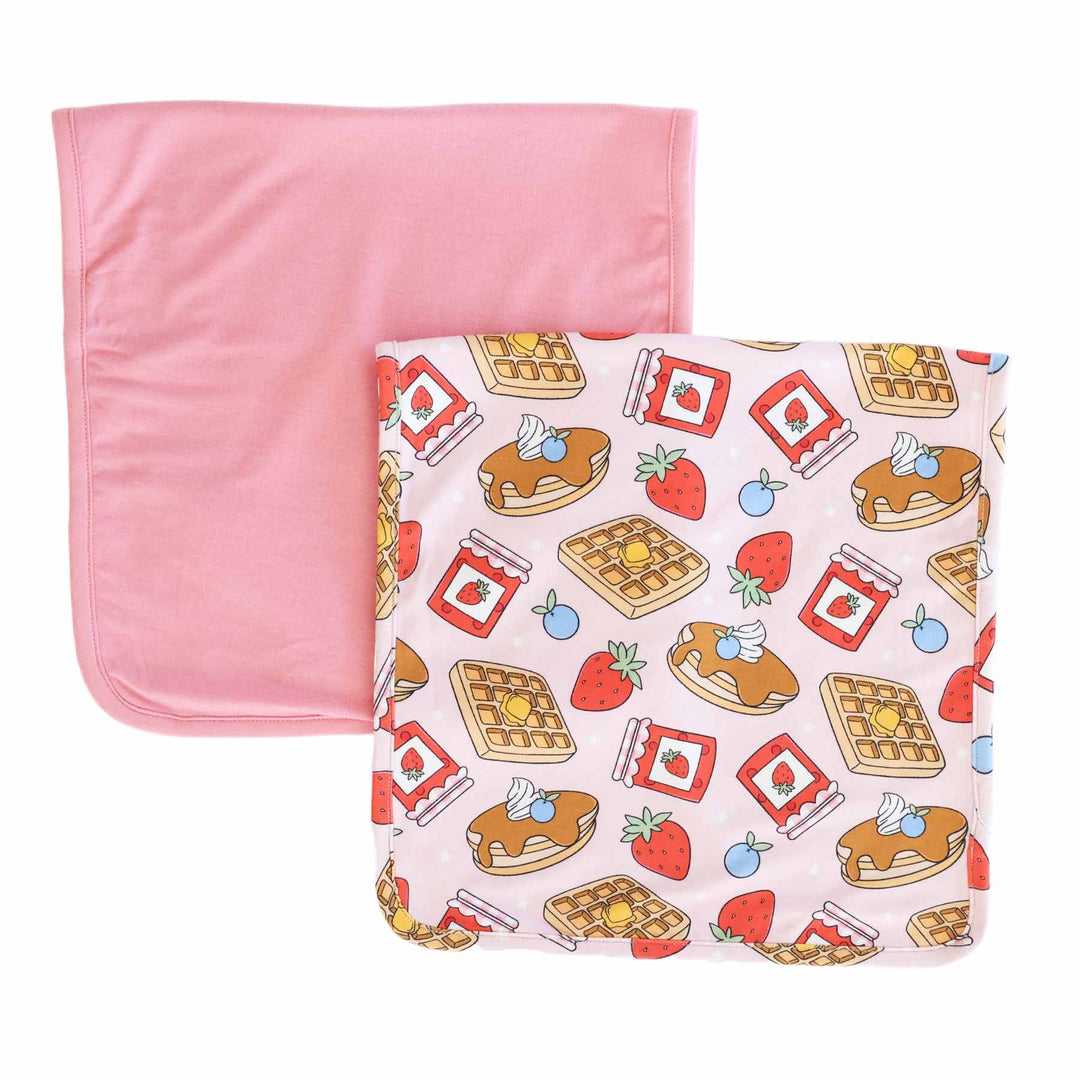 pink sweet stacks two piece burp cloth set for girls 