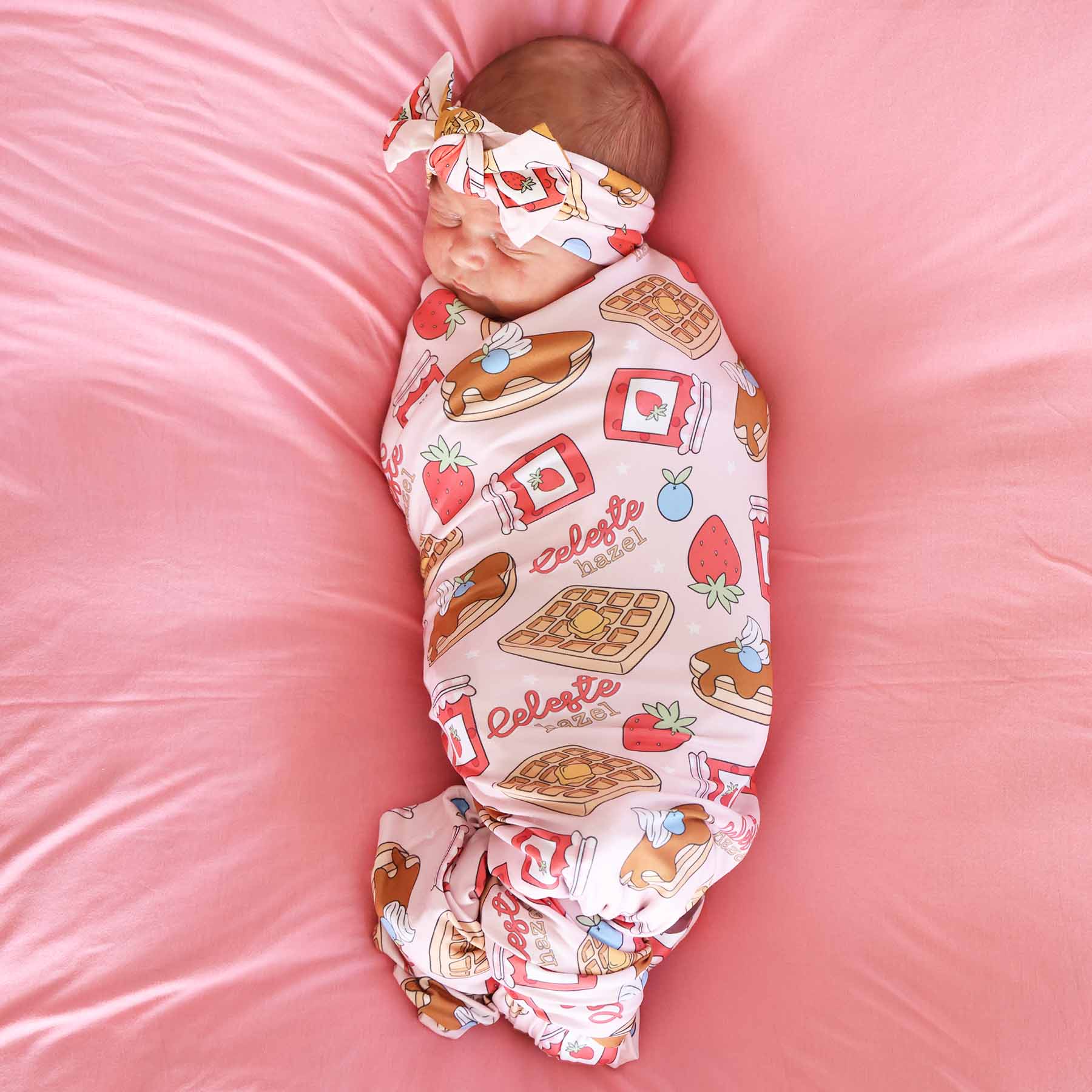 Sweet Stacks Personalized Swaddle Blanket | Pink