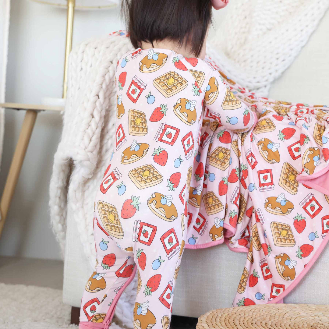 sweet stacks convertible zip romper pink with flip mitts and footies 