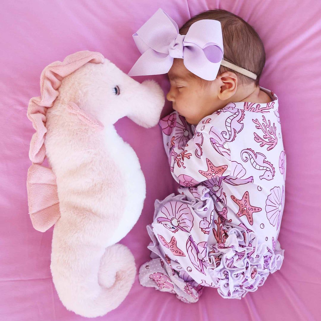 Tiny Tides Ruffle Zipper Footie | Pink