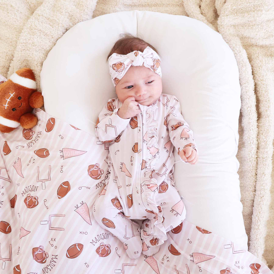 girly football footie pink for babies 