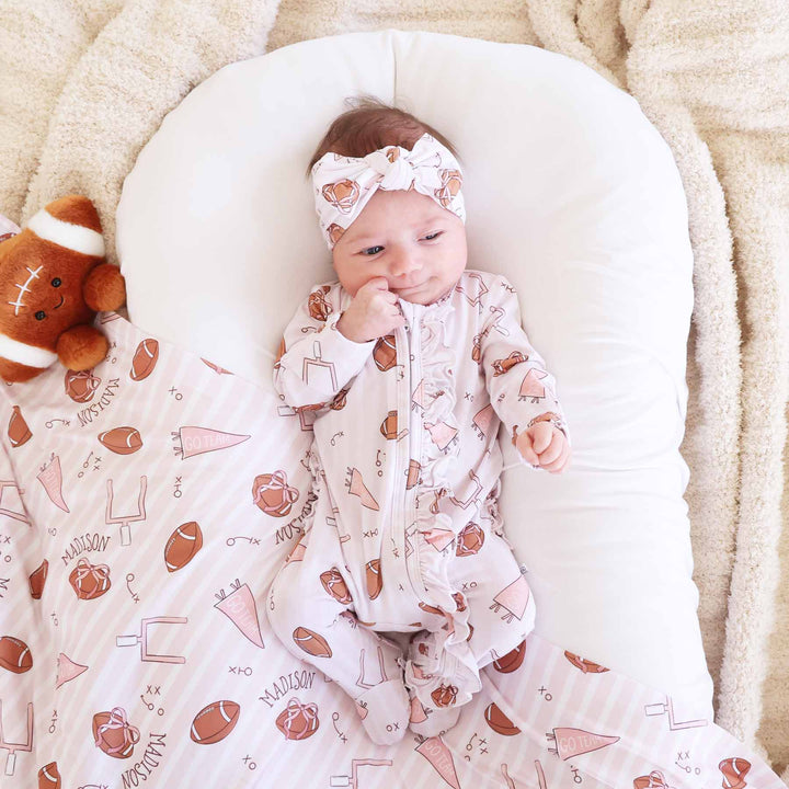 girly football footie pink for babies 