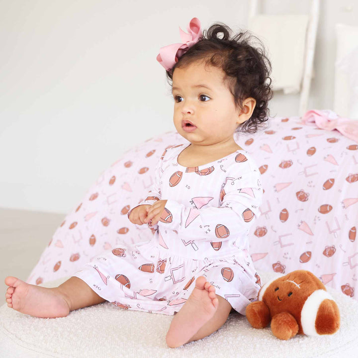 daytime pink football skirt bodysuit for girls 