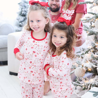 kids pink christmas pajamas 