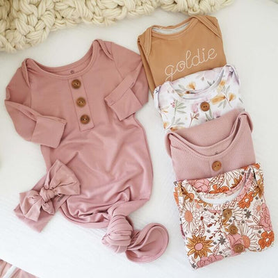 newborn knot gown bundle blooming babe 