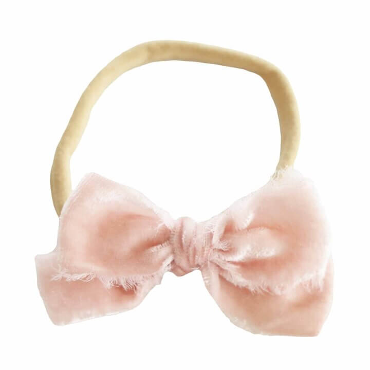 light pink bow headband for babies 
