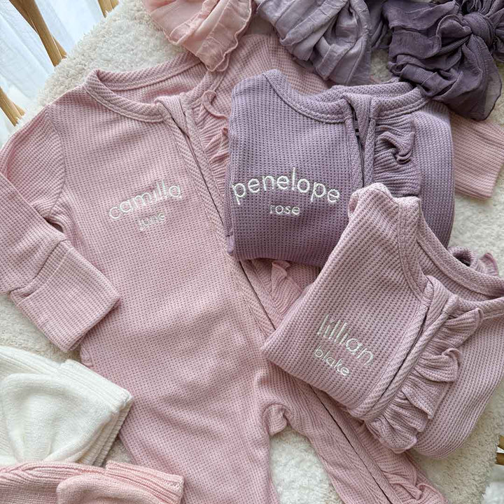 baby girl embroidered footies for newborn