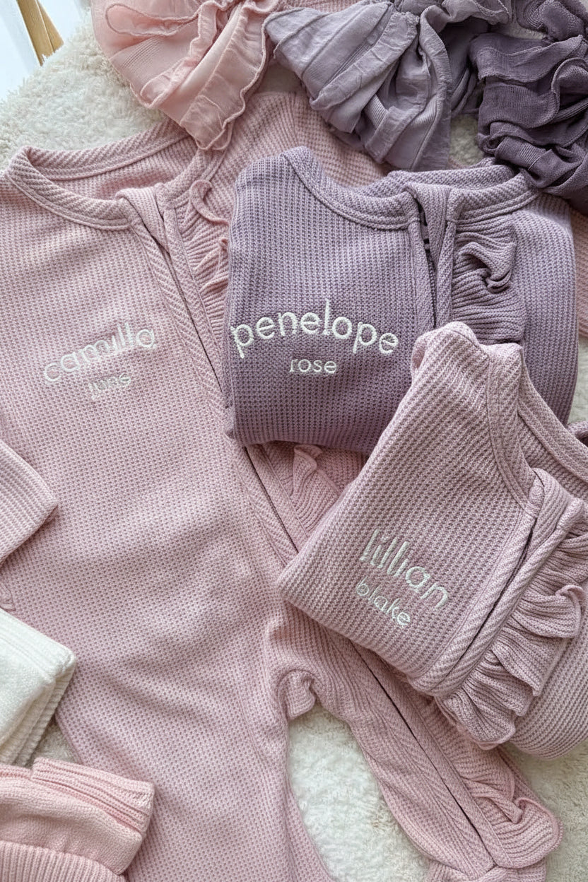 baby girl embroidered footies for newborn