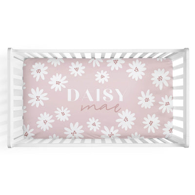 pink daisy personalized cribs sheet