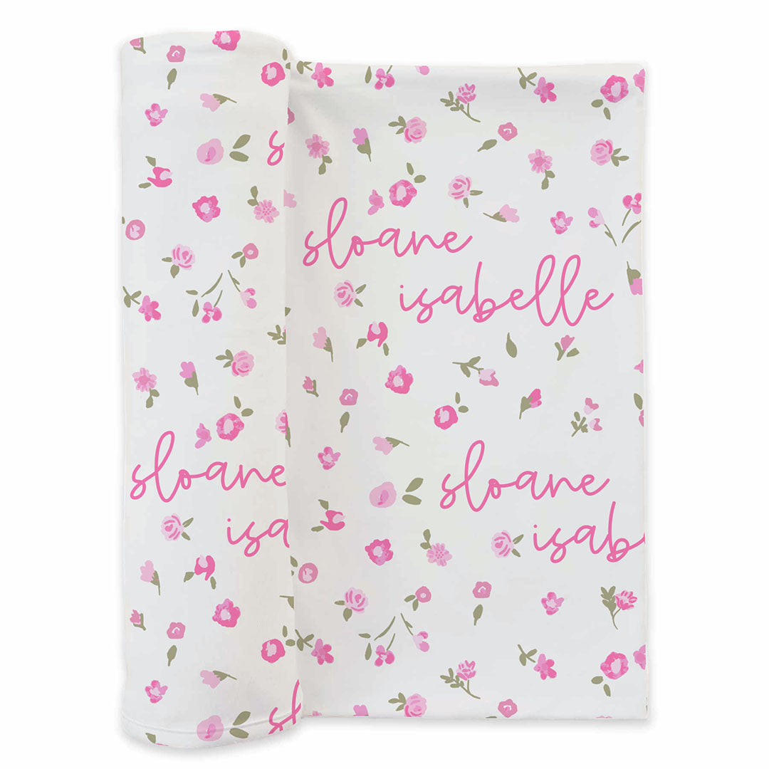 Penny's Posies Personalized Swaddle Blanket