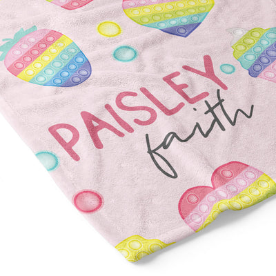 kids blanket personalized with ice cream 