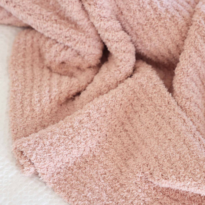 pink waffle knit blanket for babies 