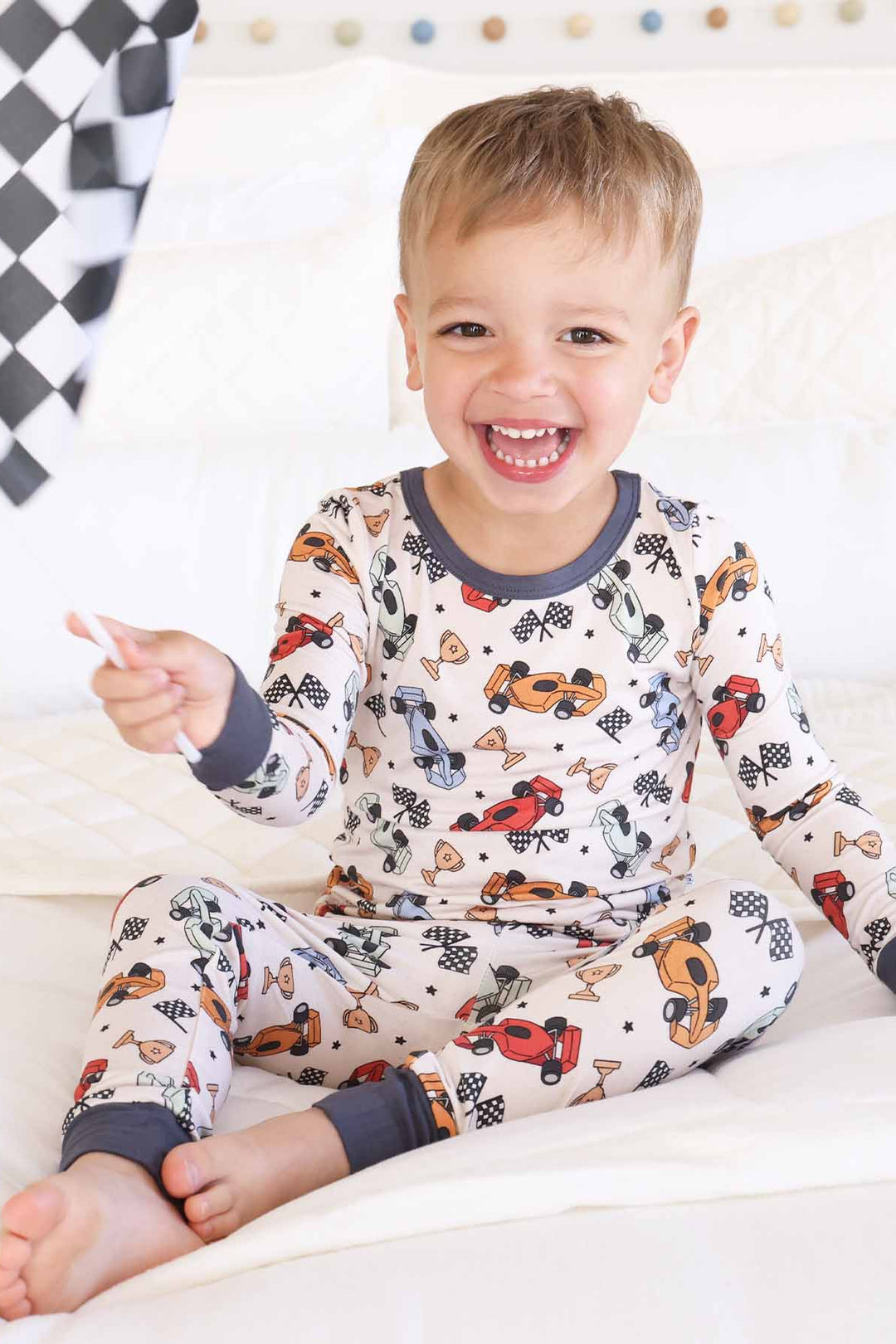 Pit Crew Two Piece Bamboo Pajamas Caden Lane - Main Image