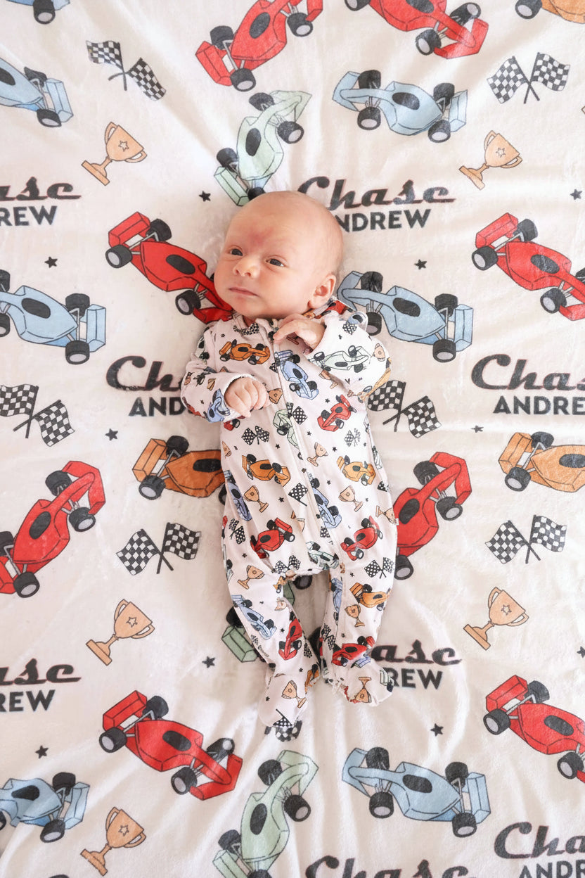 Pit Crew Personalized Kids Blanket