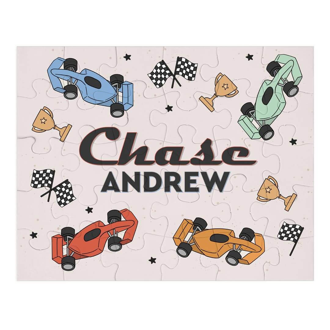 Kids Personalized 30 Piece Puzzle | Pit Crew