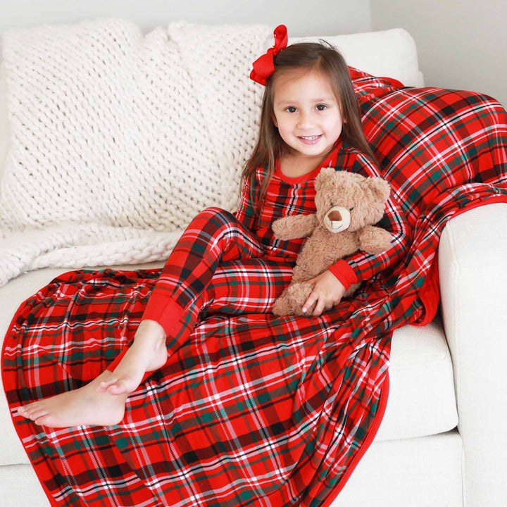 plaid pajama two piece christmas