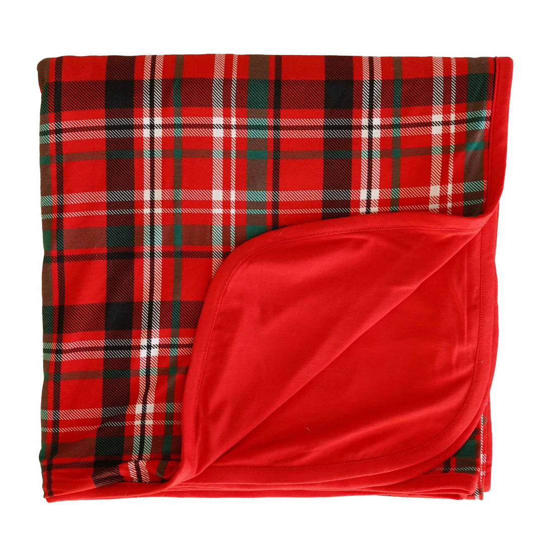 christmas plaid double sided bamboo blanket 