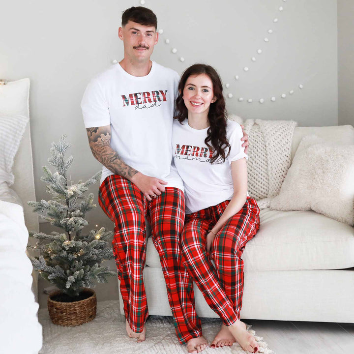 red and green plaid unisex jogger pants for adults 