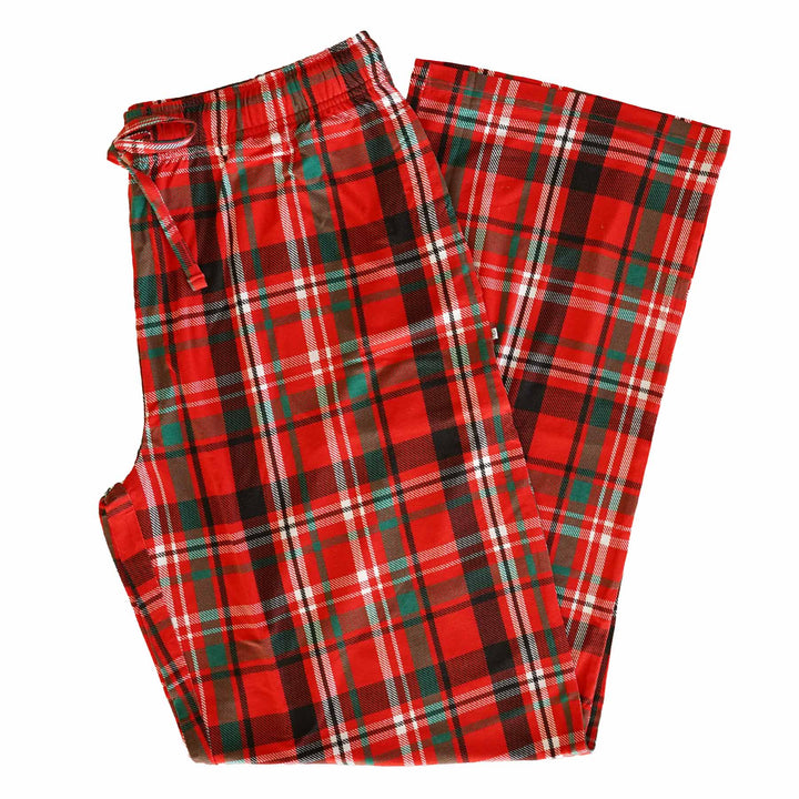 red and green plaid family matching pajamas 