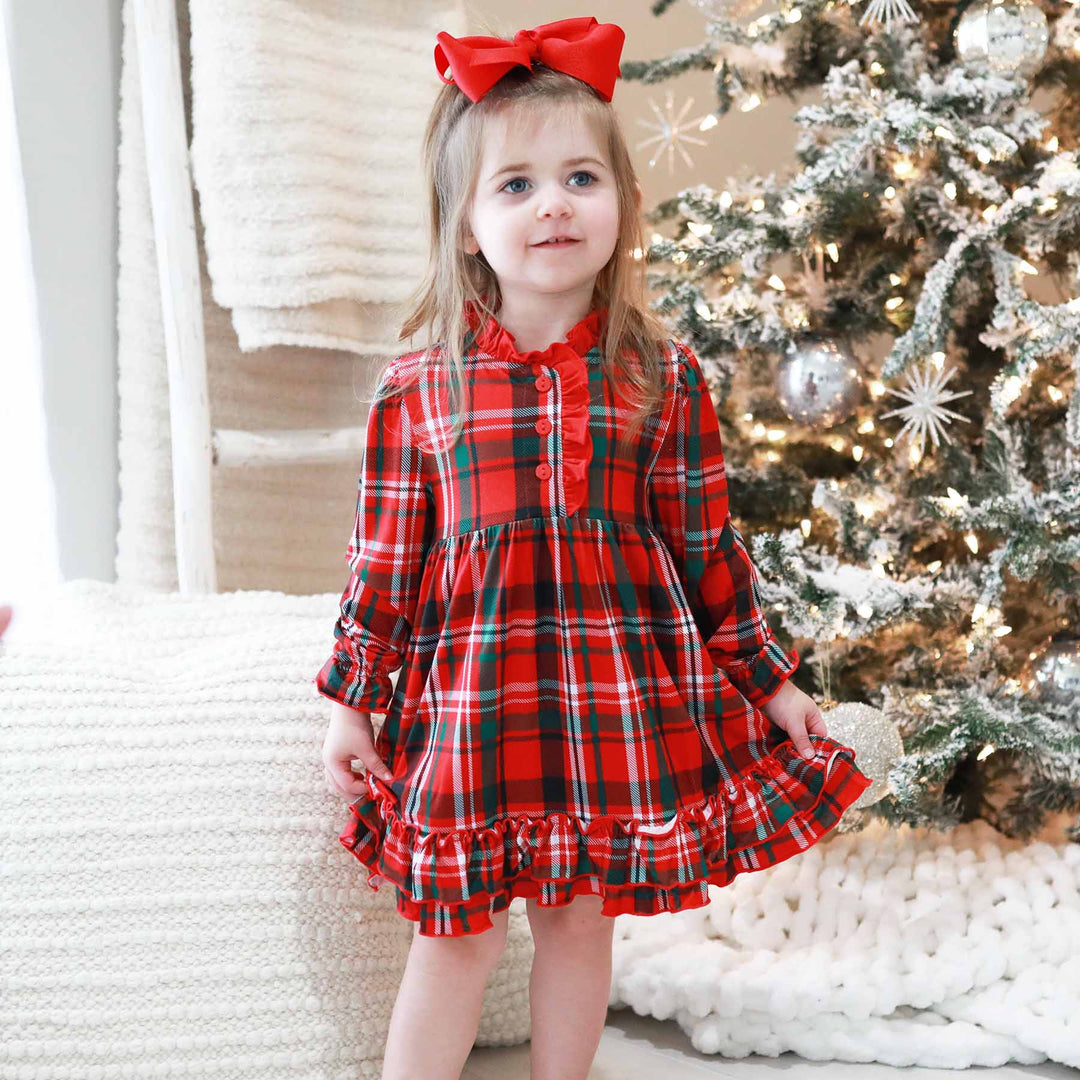 christmas plaid nightgown for girls 