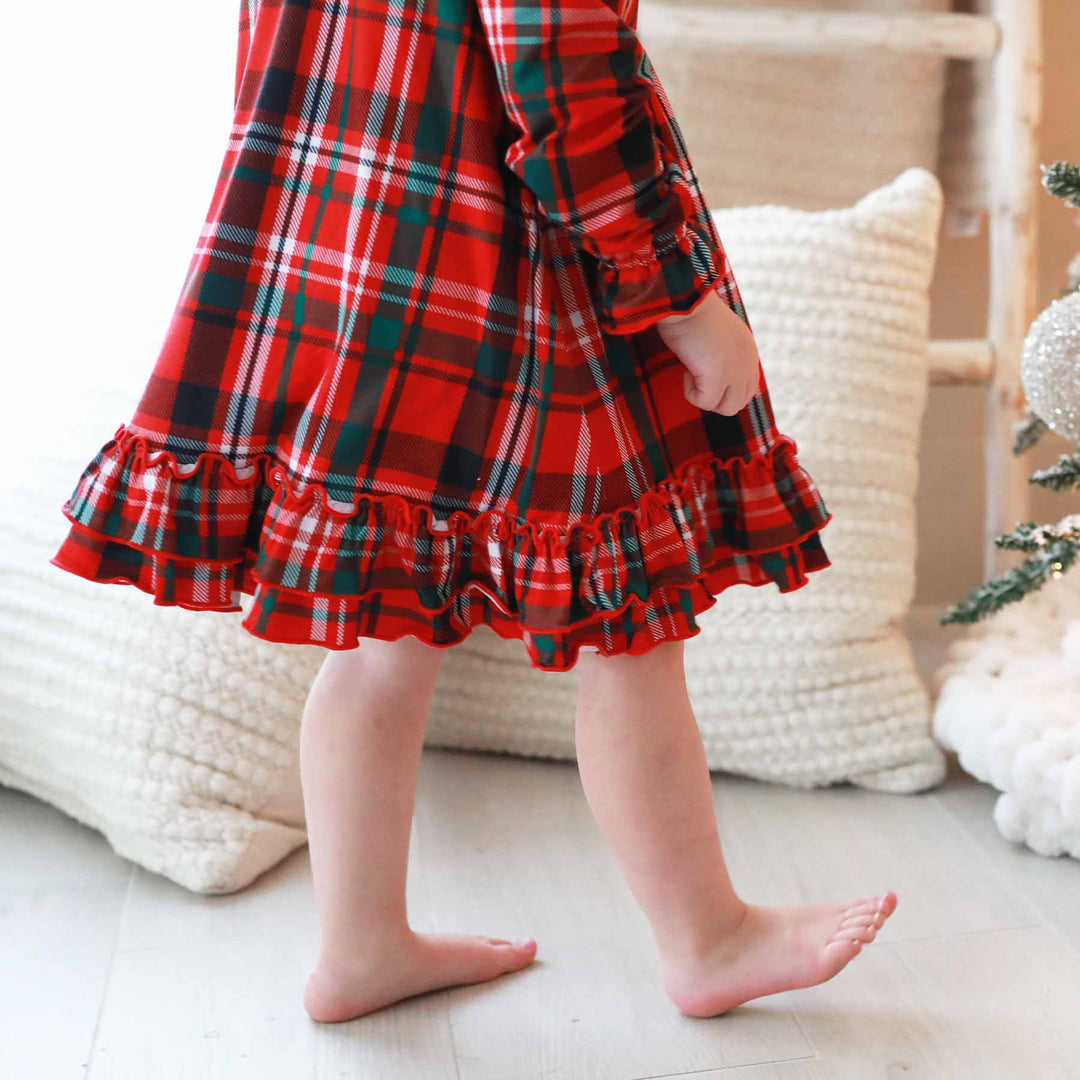 plaid christmas nightgown for girls red and green plaid 