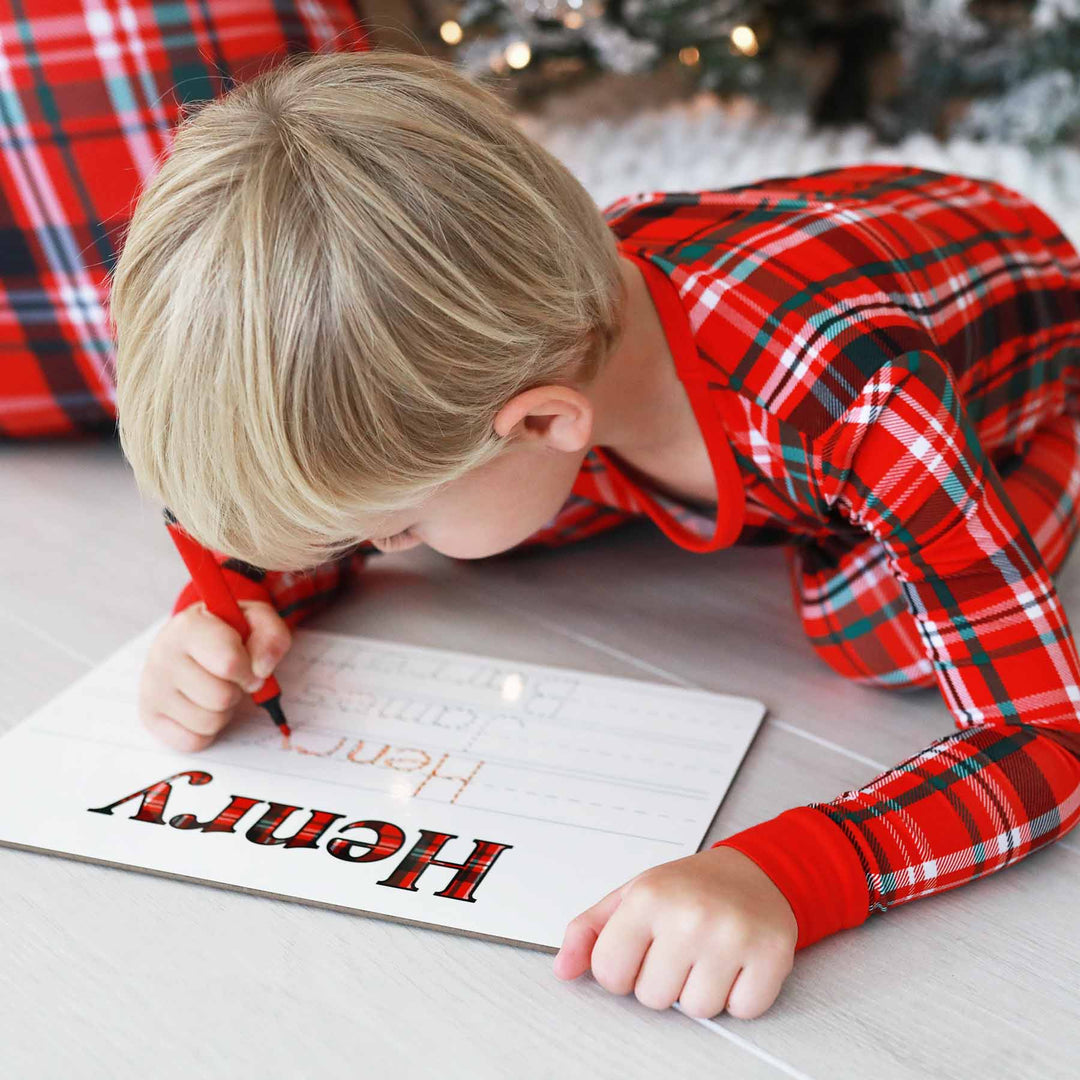 plaid whiteboard for kids christmas