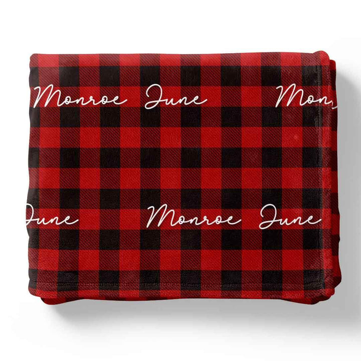 buffalo check personalized kids blanket 