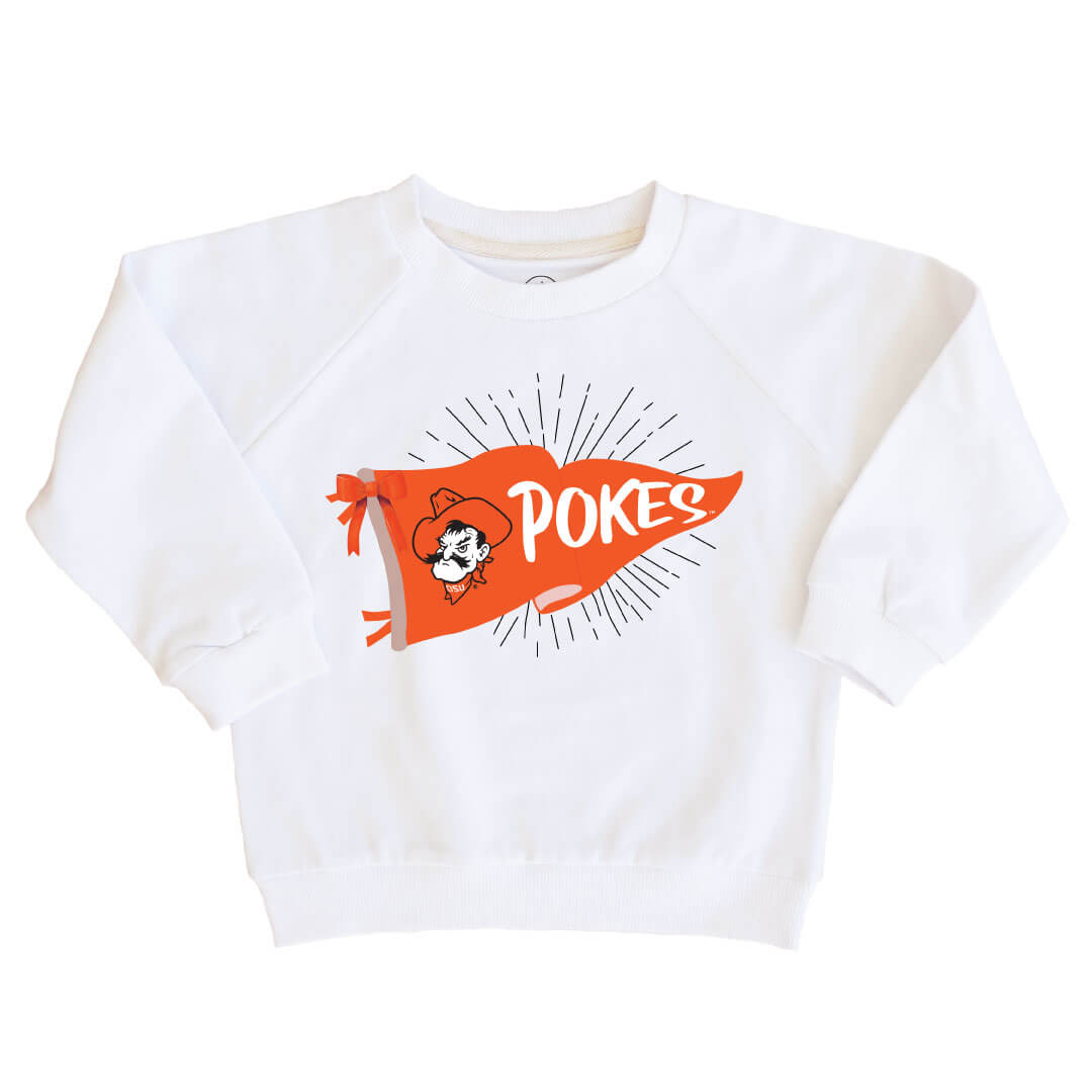 Oklahoma State University | Footballs + Bows Kids Graphic Sweatshirts