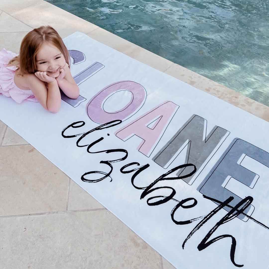dusty hues personalized beach towel