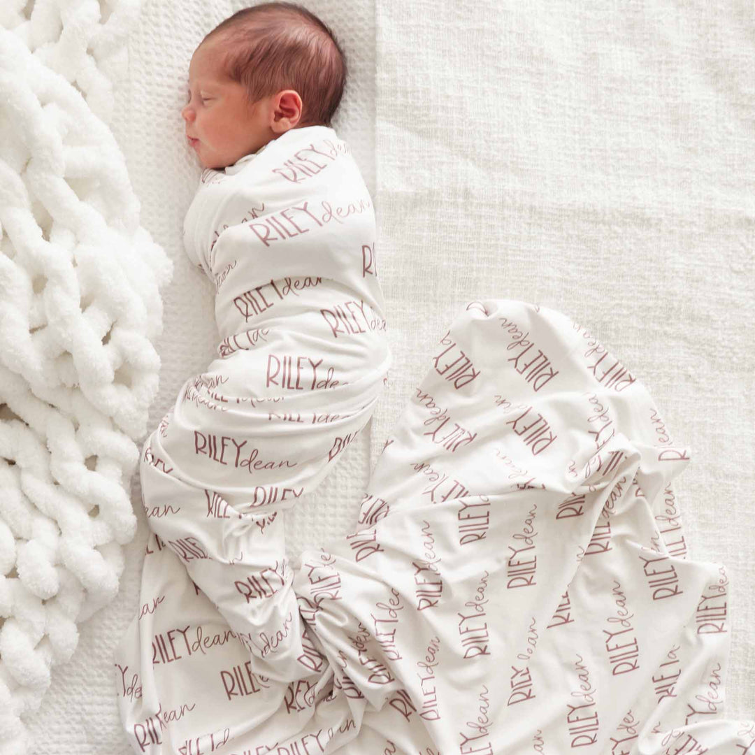powder personalized swaddle blanket for babies 