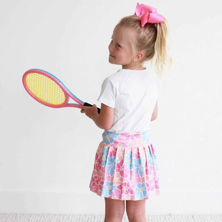 floral tennis skirt for girls with shorts
