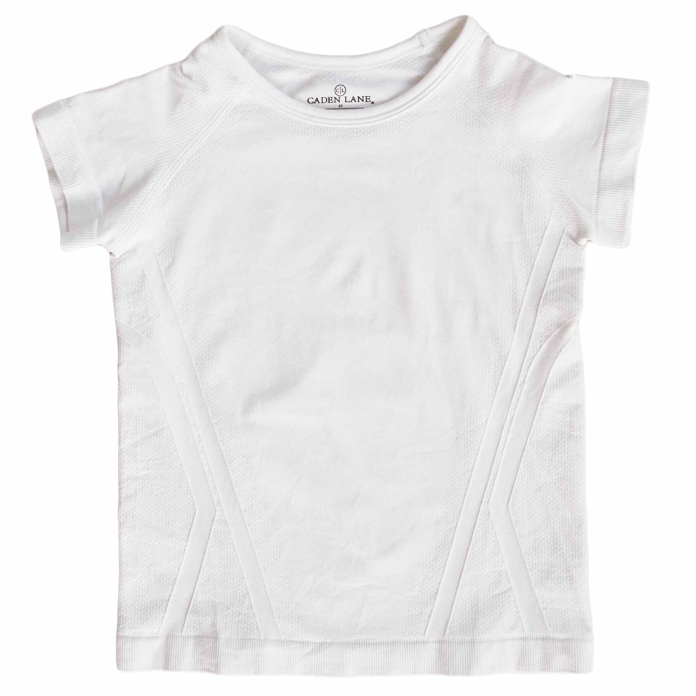 white short sleeve athletic top for kids 