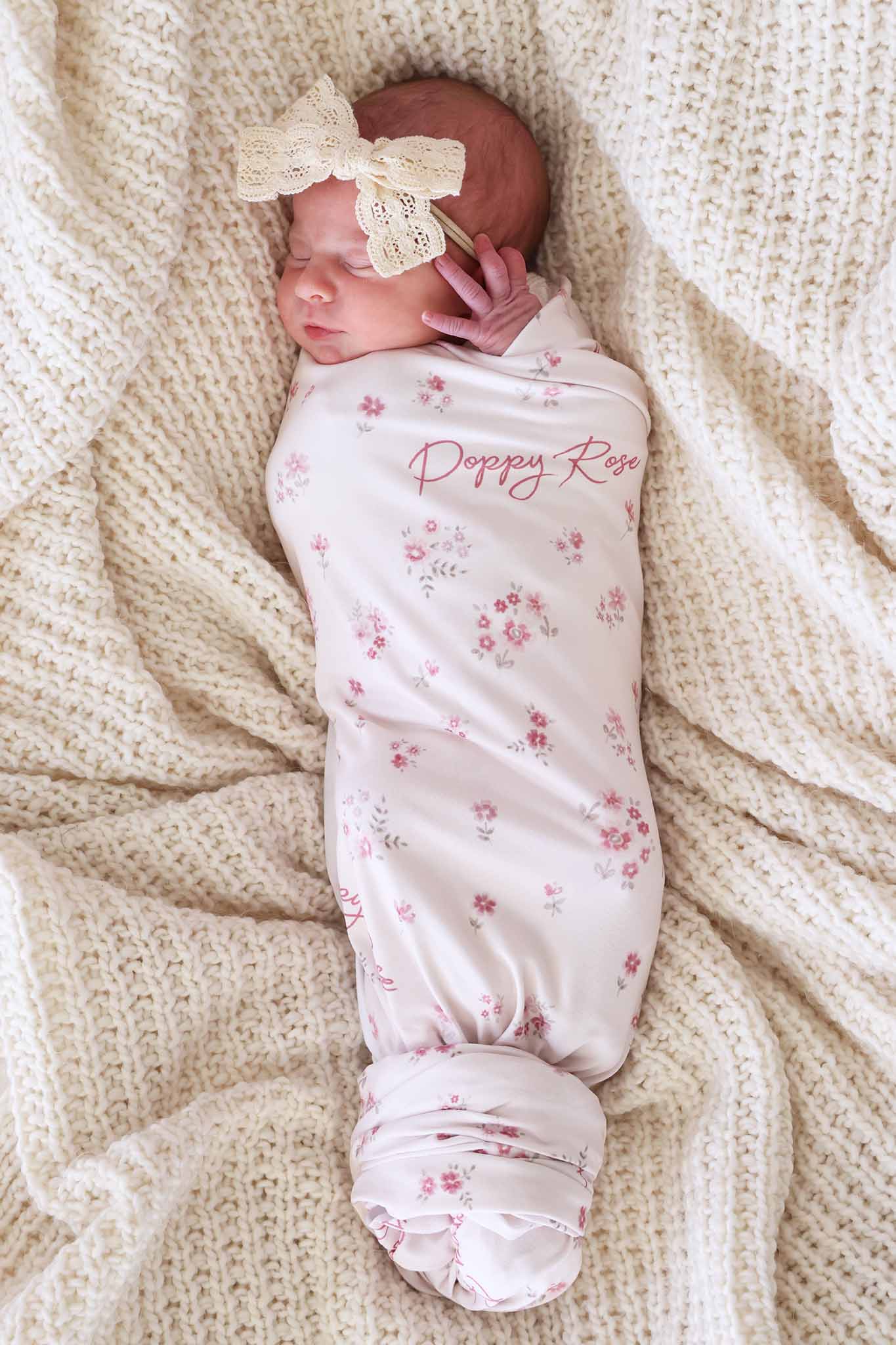 Precious Posies Personalized Swaddle Blanket