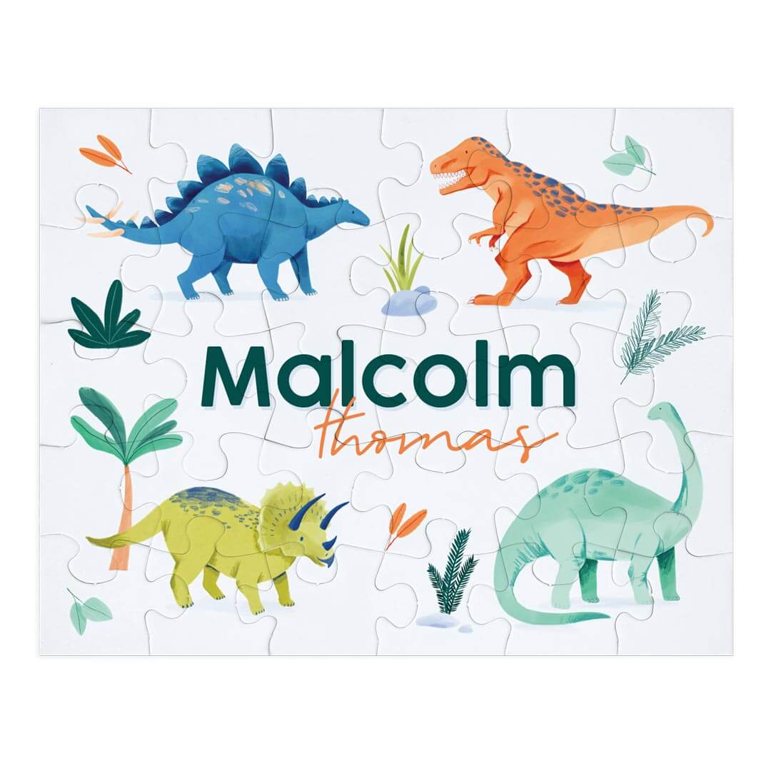 colorful dinosaur personalized puzzle for kids 