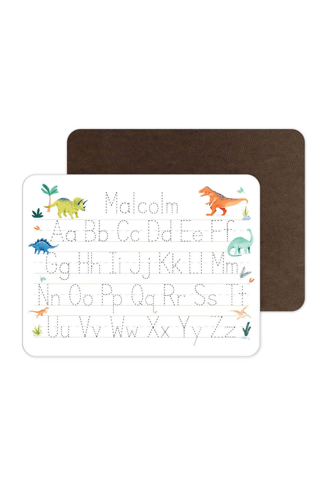 Caden Lane personalized white board with dinosaurs