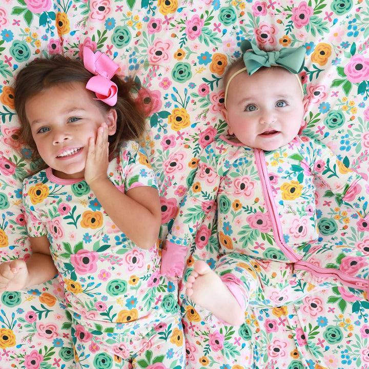pretty poppies double sided bamboo blanket for kids 