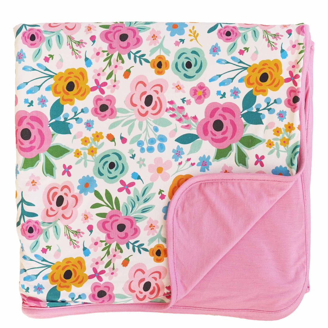 floral bamboo blanket double sided 