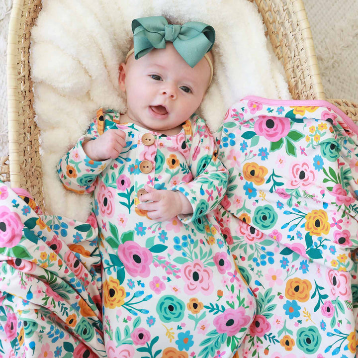 floral knot gown for babies 