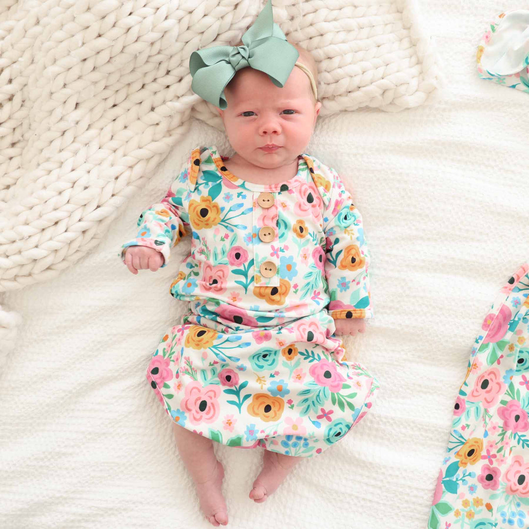 pretty poppies knot gowns for newborns 