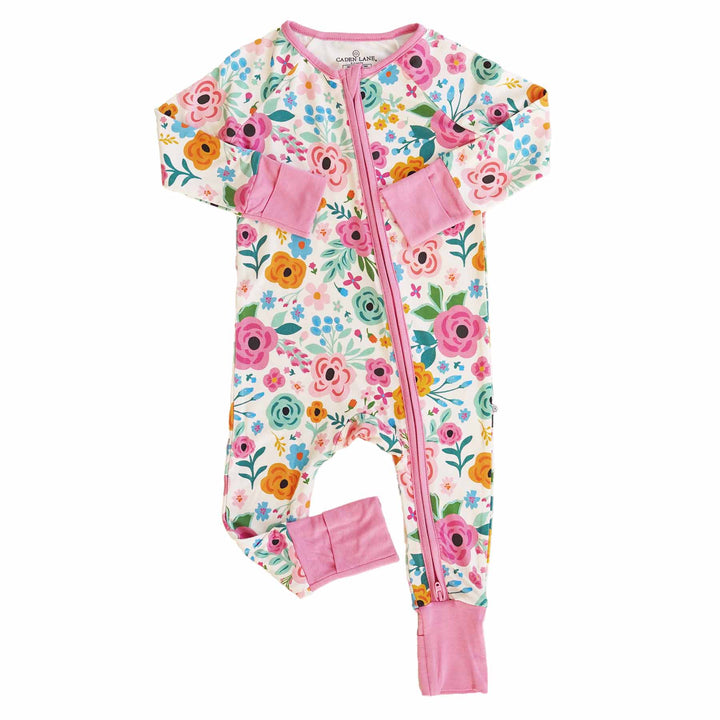 flower convertible zip romper for toddlers 