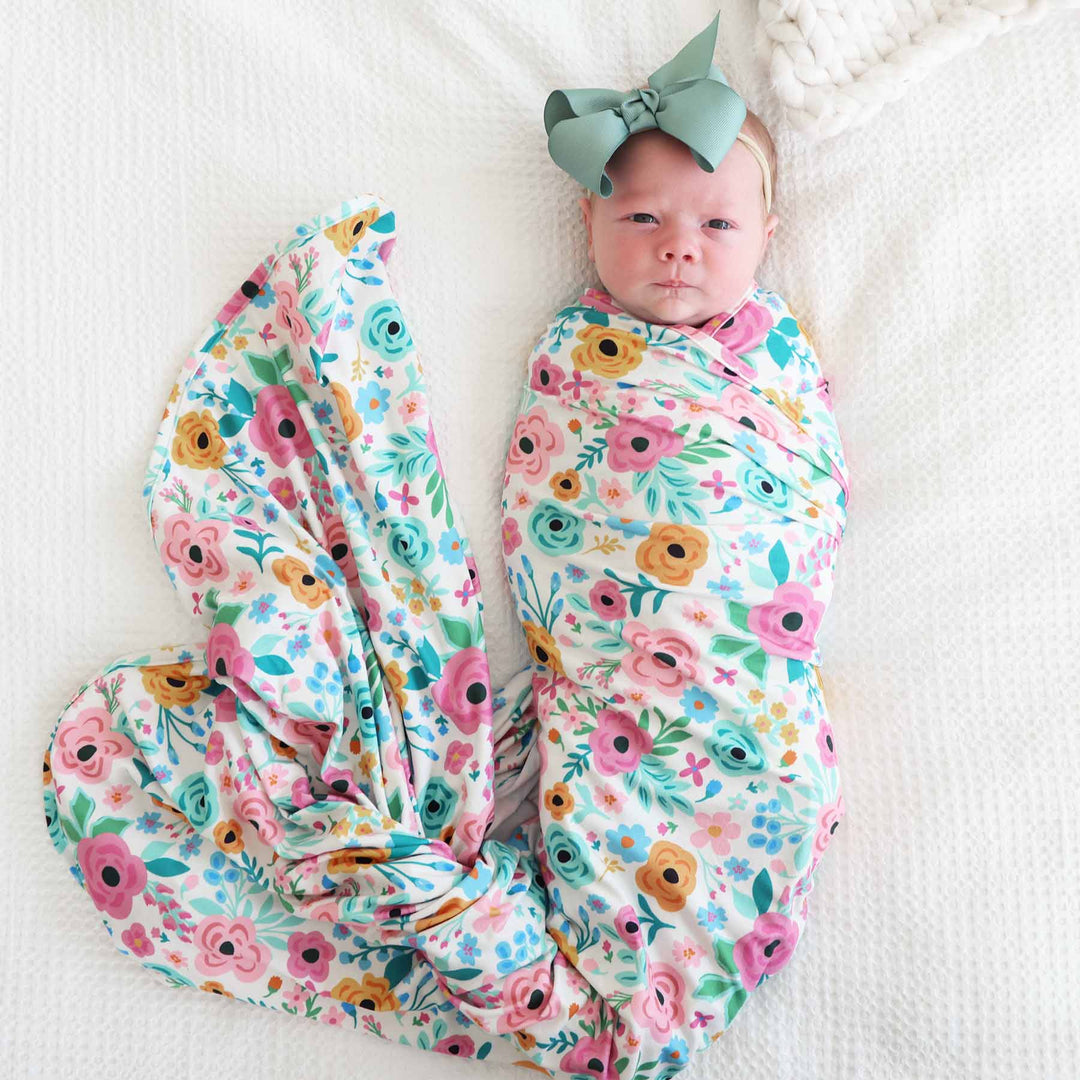 pretty poppies oversized swaddle 
