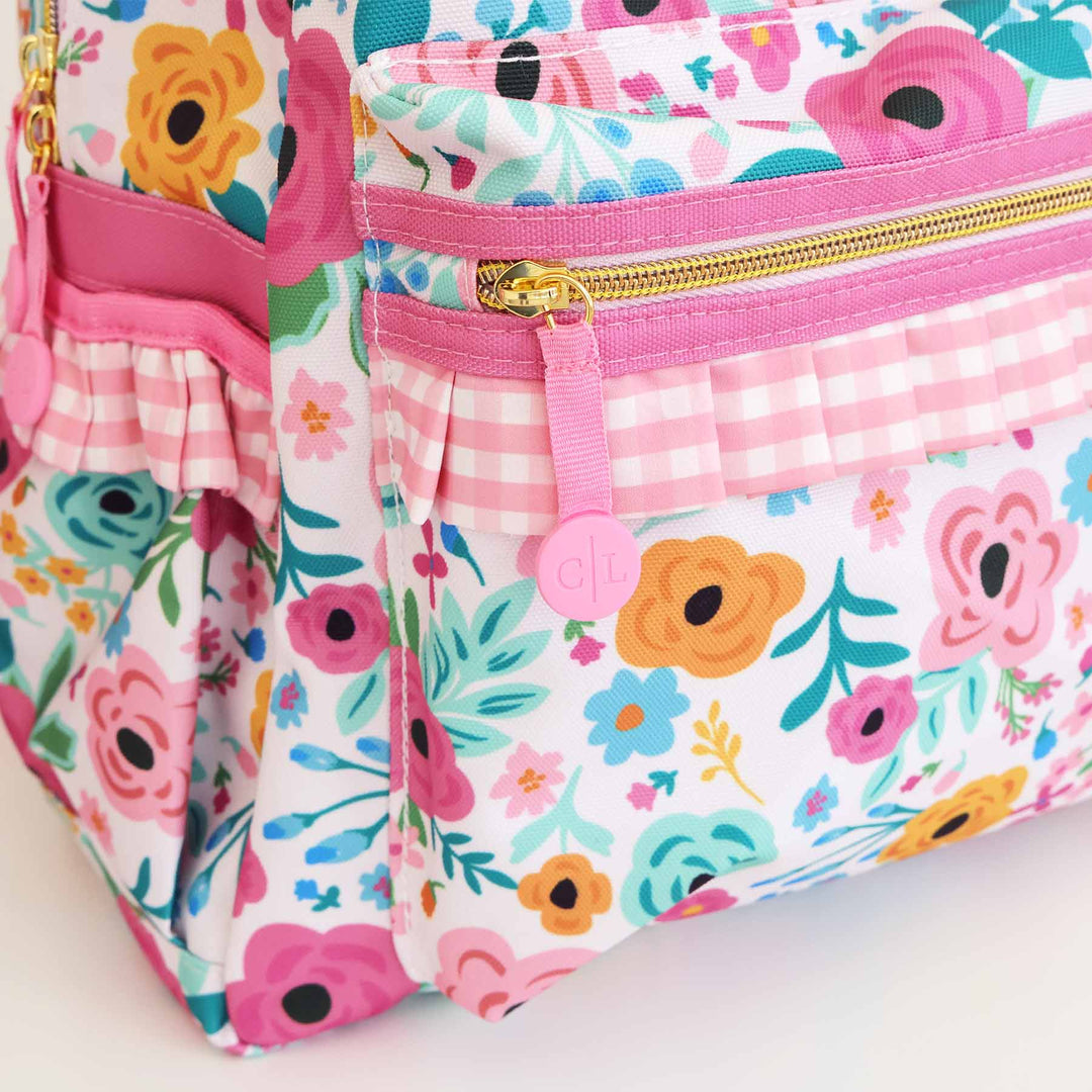 colorful poppies backpack for girls 