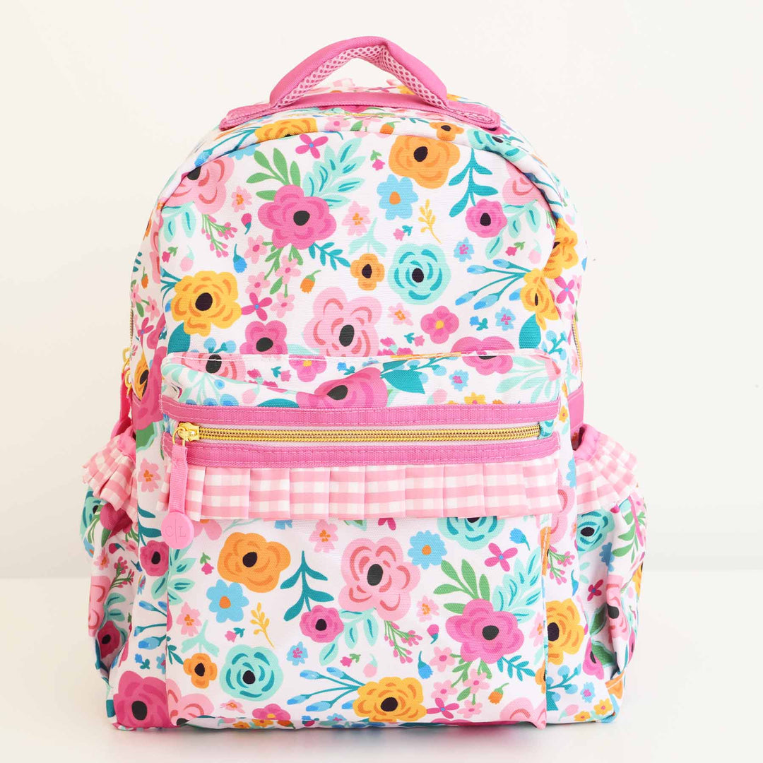 pretty poppies multicolor floral backpack for girls 