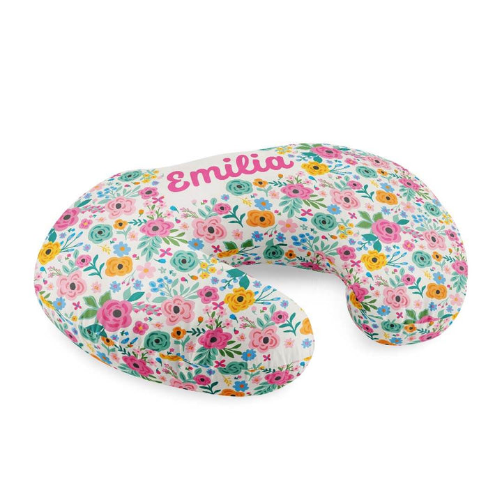 colorful floral personalized nursing pillow cover 